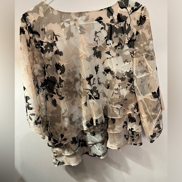 ALEX EVENING WOMEN’S 3/4 SLEEVE PRINTED BLOUSE. PULLOVER WITH SCOOP NECK - Picture 4 of 4